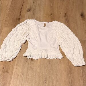 Free People Ruffle Hem Top XS NWT